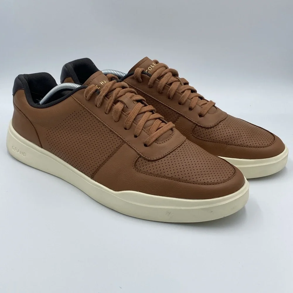 Cole Haan Grand Crosscourt Men's Size 11.5 Brown Leather Perforated Shoes C35816